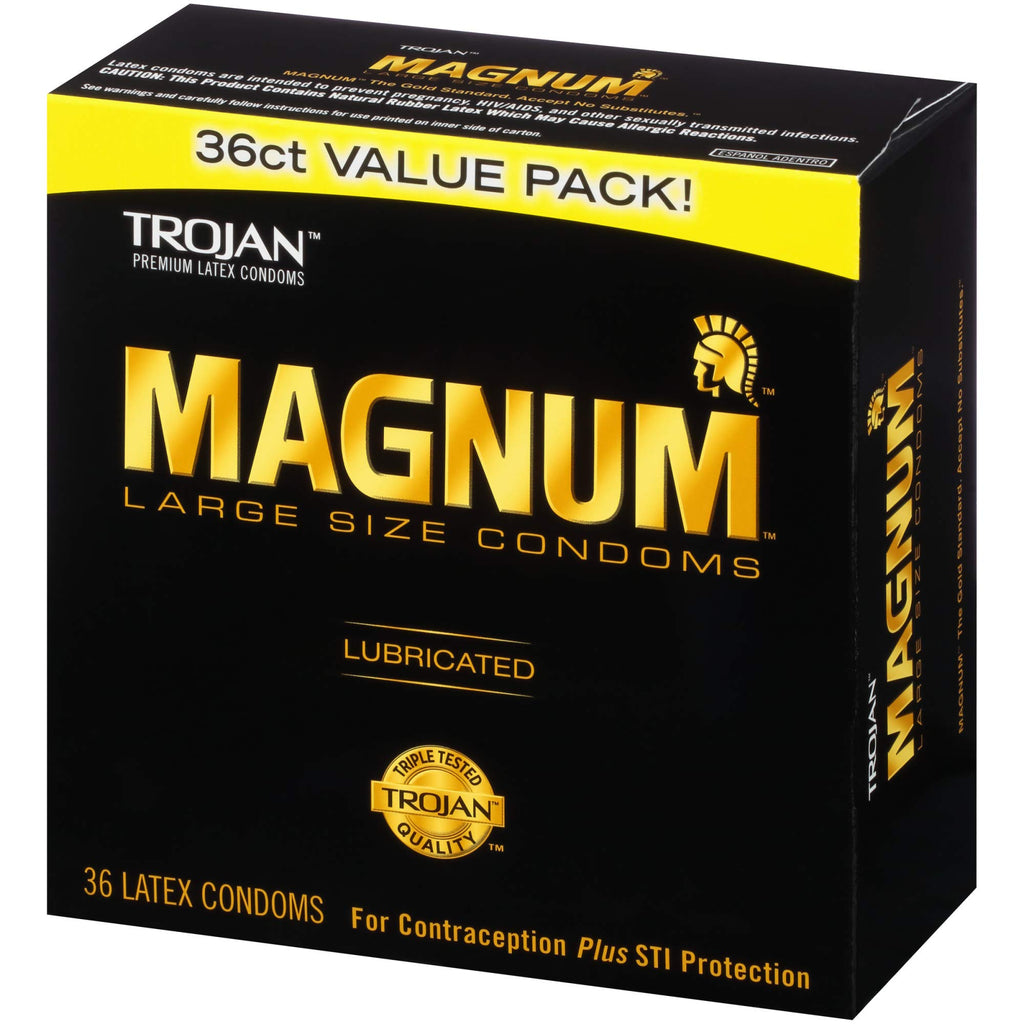 TROJAN Magnum Lubricated Large Condoms, 36 Count Pack