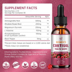 （2 Pack）Cortisol Manager Liquid Drops, Cortisol Supplements for Women, with magnesium ashwagandha, rhodiola rosea,l-theanine,Phosphatidylserine-Promote Relaxation and Support Mood- 30 Day Vegan Supply