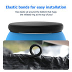 8 ft Round Pool Cover, Compatible with Intex/Bestway Outdoor Round Inflatable Above Ground Swimming Pool, Elastic Bands for Easy Installation, No Drain Holes, Prevent Leaves, Debris and Dust
