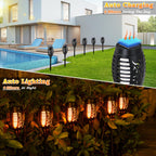 10Pack Solar Torch Light Outdoor Flickering Flame for Halloween Decorations