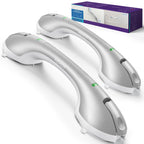 KEKOY 17.5 Inch Suction Grab Bars for Bathtubs & Showers with Indicator 2 Pack- Heavy Duty Safety Shower Handle for Seniors and Elderly, Handicap Bars for Bathroom, No Drilling, Silver