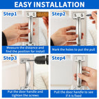 TamBee 6 Inch Gate Handle Outdoor 304 Stainless Steel Door Pull Handle Rustproof Barn Door Handles for Fences Garage Yard Kitchen Bathroom (4 Pack)