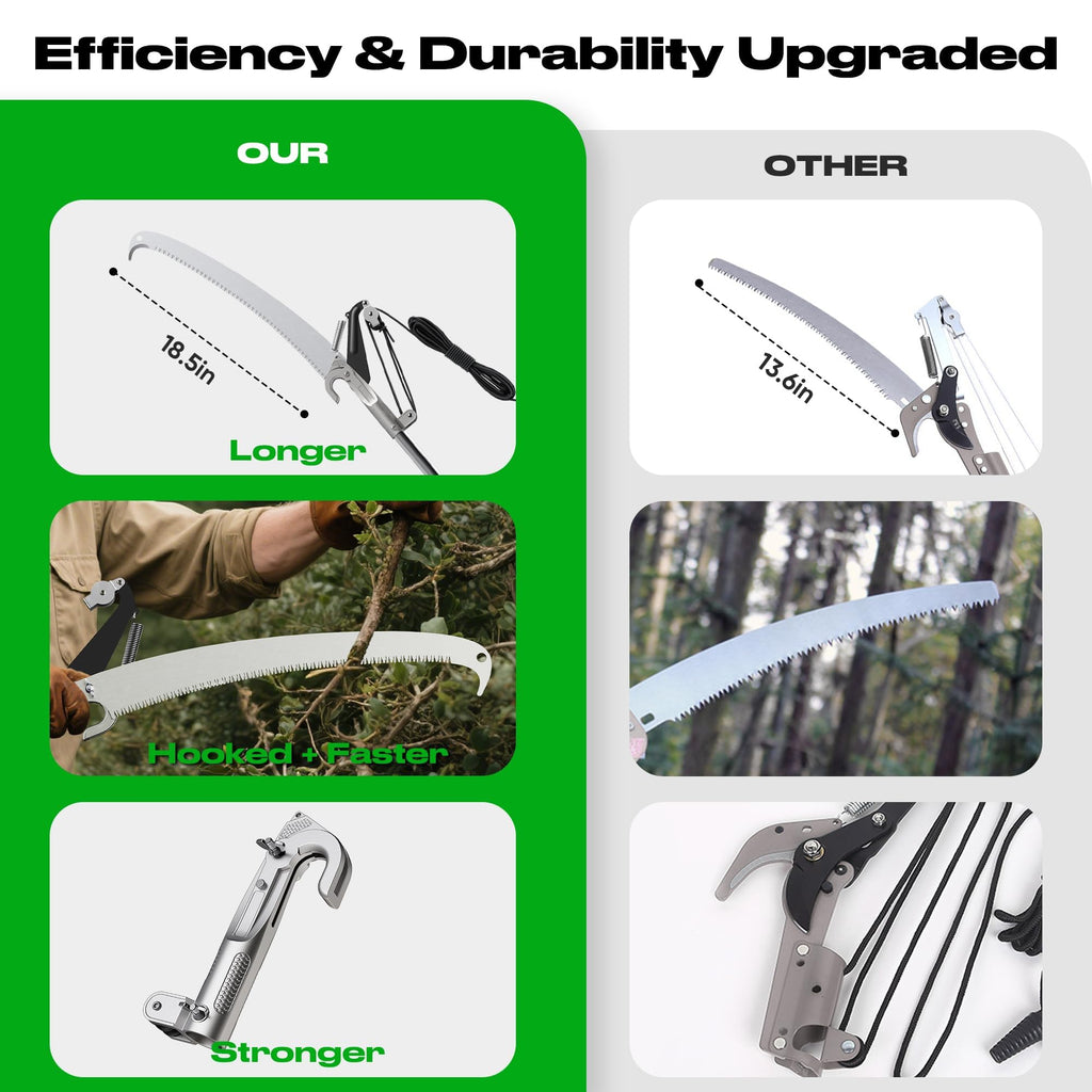 FLORA GUARD 16.5 FT Pole Saw with SK5 Blade, 4-Pulley System