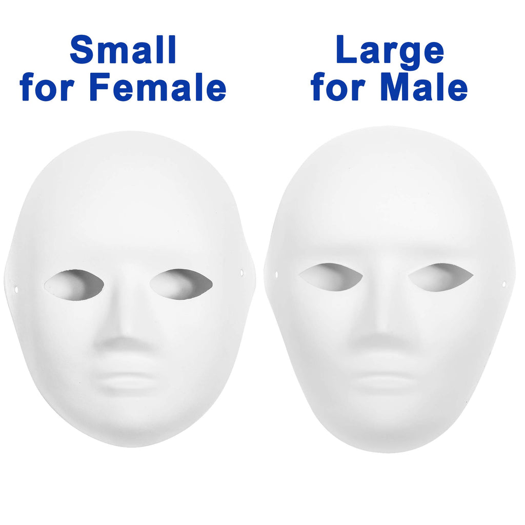 30 Pack Paper Mache Masks - 2 Sizes for Artistic Projects, Theater, Halloween, Masquerade Parties, Classroom Art