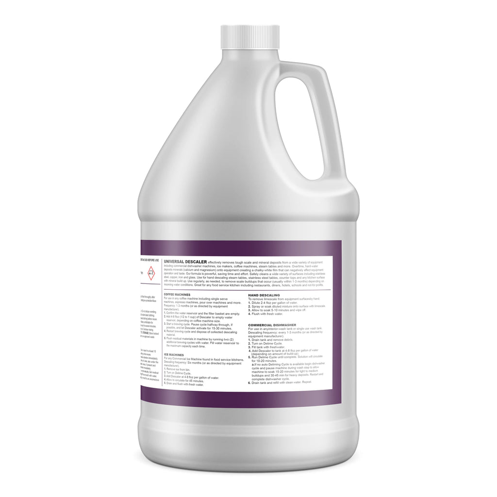Active Element Universal Descaler - 1 Gallon - Commercial Grade Delimer for Dishwasher - Ice Machine Cleaner and Coffee Pot Descaler - Steam Tables - Hand Descaling