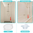 50 Pack Disposable Shower Drain Hair Catcher Mesh Stickers - Peel & Stick Drain Strainers to Prevent Clogs, Strong Waterproof Adhesive, Mess-Free Disposable Drain Covers for Shower & Bathtub