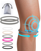 GREBIKE 2PCS Patellar Tendon Support Strap for Knee Pain Relief, Knee Bands for Basketball, Running, Tennis, Soccer and Hiking, Silicone Patella Band for Women and Men, Includes Storage Bag (Grey)