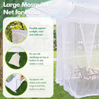 Gilprop Extra Large Mosquito Net for Patio 12.5 x 10 ft Outdoors Four Sided Insect House Screen Netting White Outside Canopy Bug Protection Netting for Gazebo Porch Garden Terrace