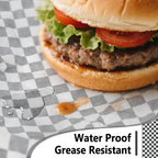EcoDispose 12 x 12 Inches Grease Proof Deli Paper Precut Sheets for Deli Food, BBQ, Picnic, Party (1000 Pcs, Black&White Checker)