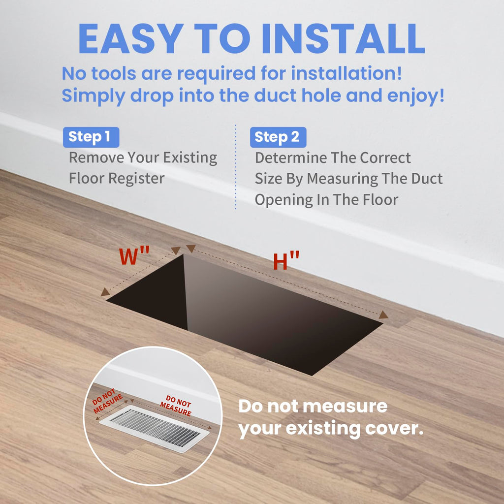 Howeall 4x10 Inches Heavy Duty Walkable Floor Register - Easy Adjust Air Supply Lever Decorative Floor Vent Covers - Savannah Design Vent Covers for Home - Antique Brass