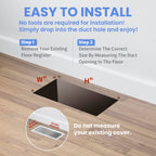Howeall 4x10 Inches Heavy Duty Walkable Floor Register - Easy Adjust Air Supply Lever Decorative Floor Vent Covers - Savannah Design Vent Covers for Home - Antique Brass