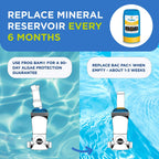FROG Bac Pac Replacement Chlorine Cartridges for use with Pool FROG Model 5400 and 6100 Cyclers - Prefilled for Easy & Convenient Pool Sanitizing & Water Care - 12 Pack