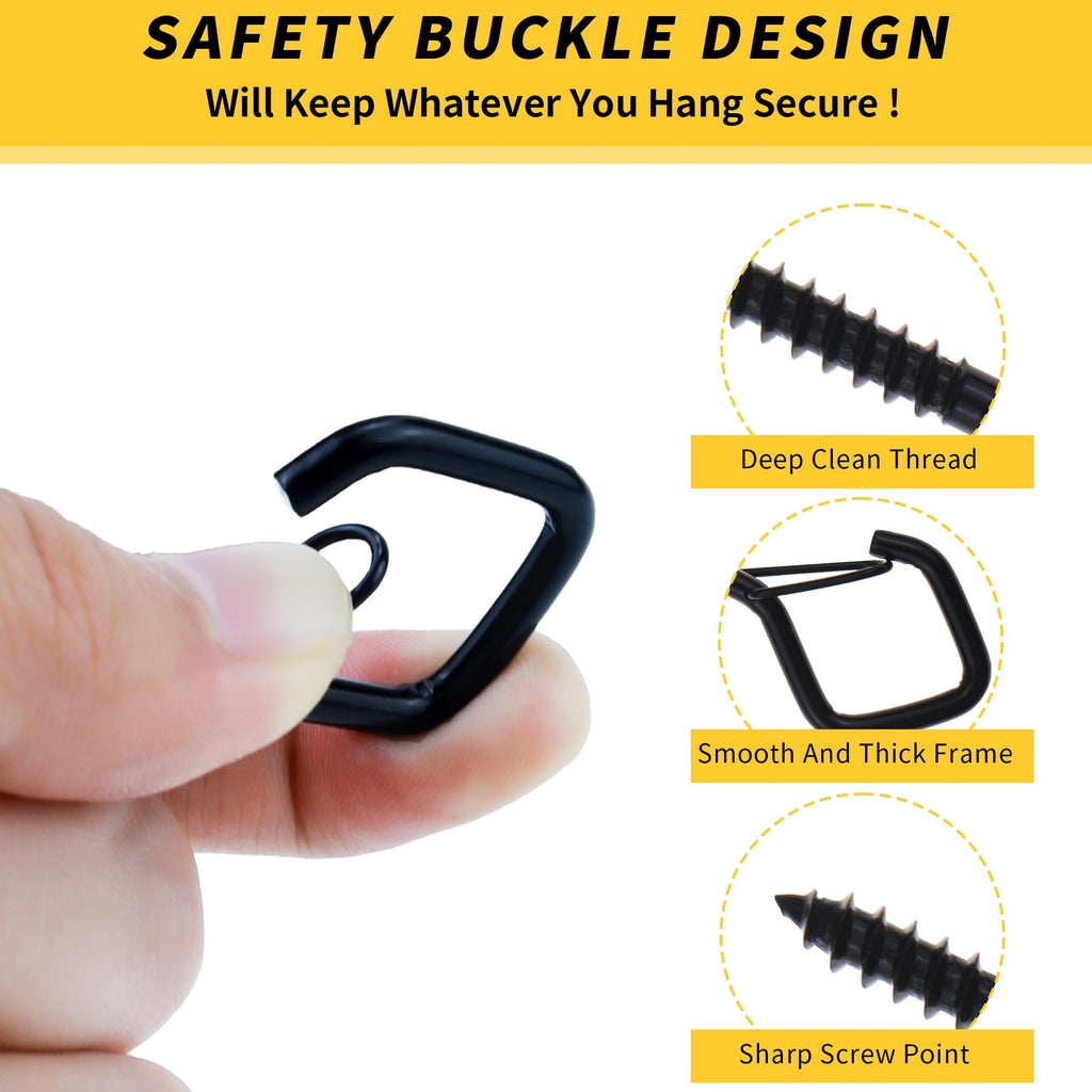30 PCS Cup Screw-in Hanger Hooks with Safety Buckle,2.2 Inches in Gold