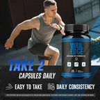 (3 Pack) Viril Edge For Men Capsules - Official VirilEdge Pills Advanced Support For Maximum Strength, All Natural Ingredients Premium Vitamins For Overall Health & Wellness, 180 Capsules For 3 Months