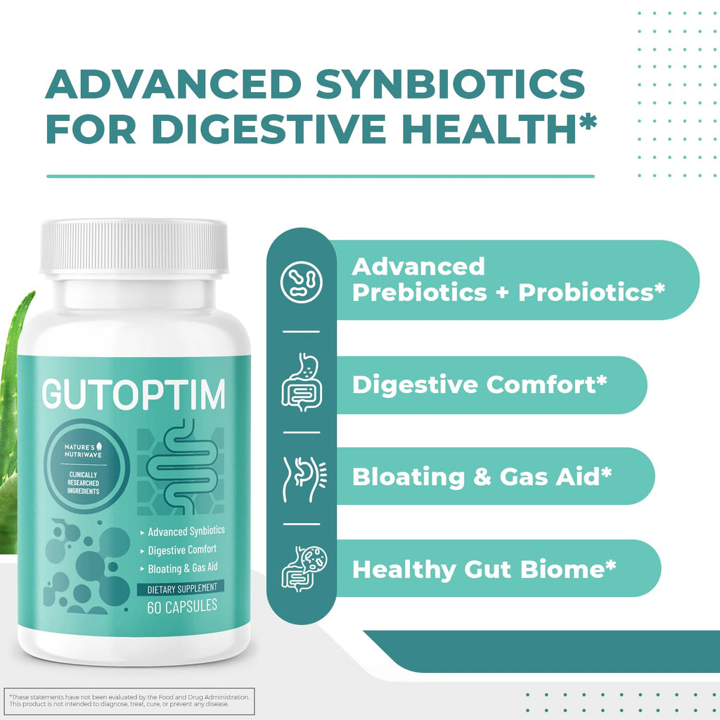 GutOptim – Pre & Probiotic Enzyme Capsules – 60 Ct, 1 Month Supply