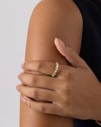 PAVOI 14K Yellow Gold Plated Oval Eternity Band for Women, Yellow Gold