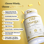 SIGNIFY NATURE Omega 3 Fish Oil Supplement with Vitamin D3 5000 IU - 1000mg Triglyceride Capsules for Brain Health - Omega3 EPA DHA + VIT D 3-90CT