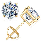 Moissanite Earrings for Men Women, 1ct Moissanite Screw Back Earrings