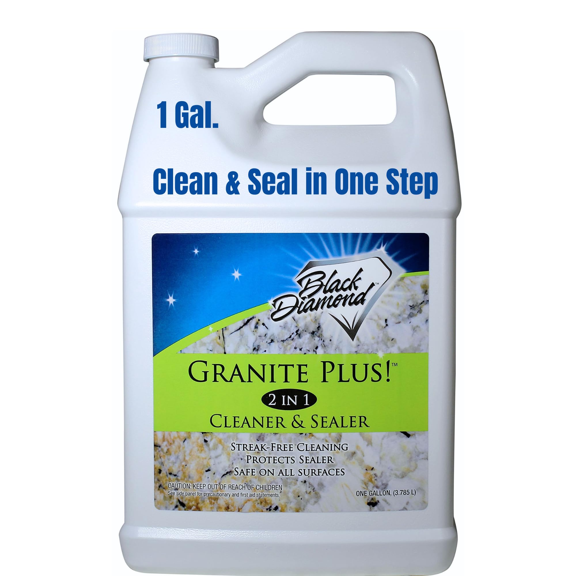 Black Diamond Stoneworks GRANITE PLUS! 2 in 1 Cleaner & Sealer for Granite, Marble, Travertine, Limestone, Ready to Use! (1-Gallon)