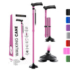 HONEYBULL Walking Cane for Men & Women Foldable, Adjustable, Heavy Duty, Free Standing, All Terrain, Collapsible Walking Sticks for Seniors & Adults