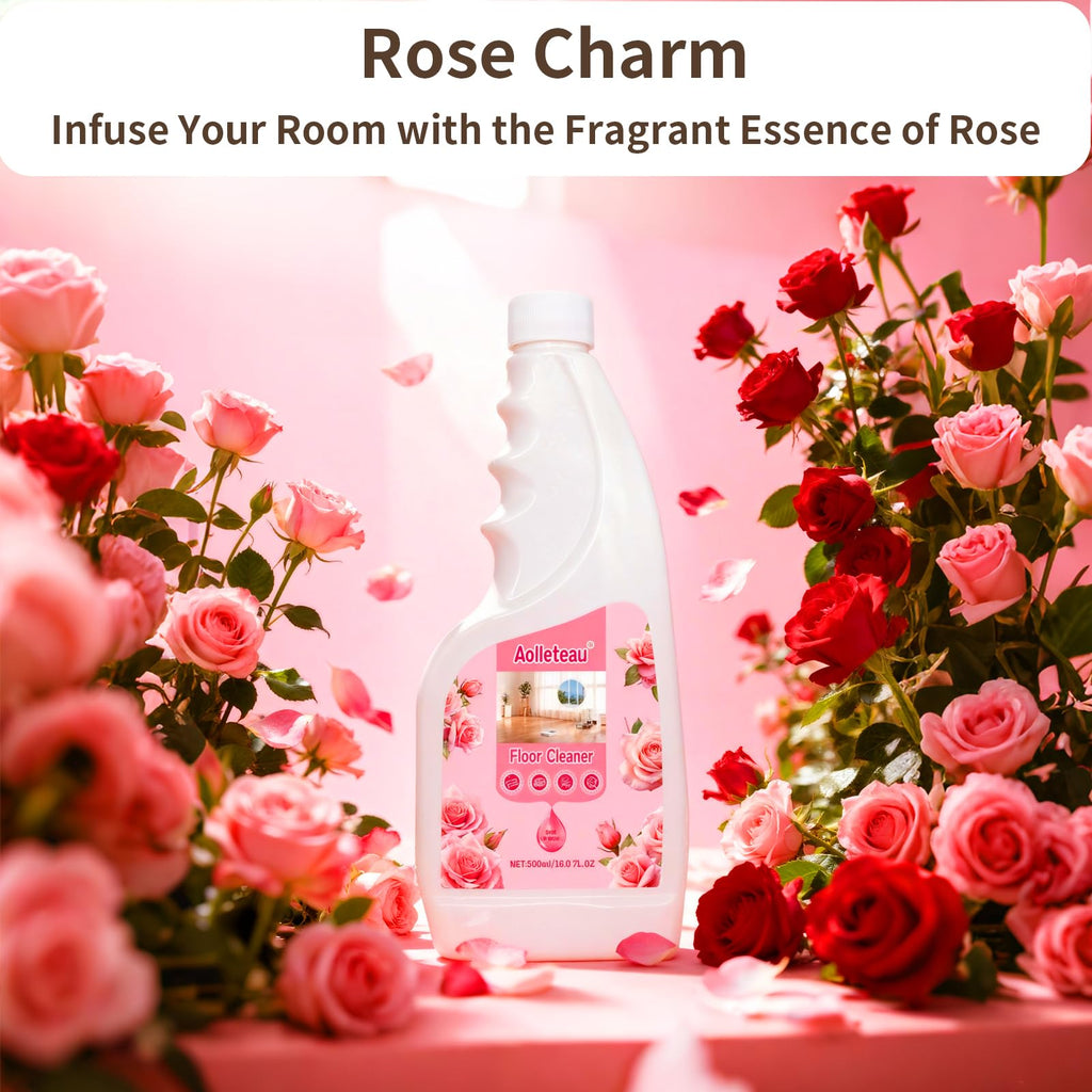 Robot Mop Cleaning Solution Concentrate Compatible with Robot Vacuums, Wet Dry Vacuums for Roborock, Roomba, Tineco, Dreame, Narwal, Shark, Bissell Mops, 33.8 FL.oz, Dilution Ratio 1:200, Rose