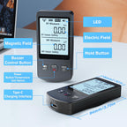 COLOR TREE EMF Meter Rechargeable Electromagnetic Field Upgrated 3-in-1 Radiation Detector Handheld Digital LCD Temperature Measure - Tester for Home Inspections - Outdoor and Ghost Hunting