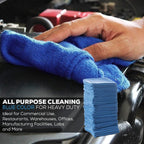 Simpli-Magic Premium Shop Towels 14”x12”, Commercial Grade Blue, 50 Pack