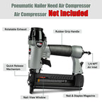 NEU Master Pneumatic Brad Nailer, 2 in 1 Nail Gun/Staple Gun Works with Air Compressor(Not Included), 18 Gauge 2 Inch Brad Nails and Crown 1-5/8 inch Staples with Carrying Case and Safety Glasses