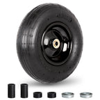 GICOOL 4.00-6 Tire and Wheel, 13" Wheelbarrow Pneumatic Tire, 5/8" & 3/4" Bearings, 1.75-6" Centered Hub,Sealed Bearings for Wheelbarrows Trolley Dolly Garden Wagon Cart Wheel Replacement