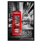Lavezee 24x36 Poster Frame Black Display 24 x 36 Inch Photo Picture Frame for Wall, 24 by 36 Metal Frame for Wedding Christmas Birthday Thanksgiving Mother's Day