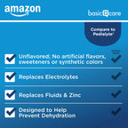 Amazon Basic Care Oral Electrolyte Solution with Zinc for Rehydration, Unflavored, No Artificial Flavors or Sweeteners, 33.8 fl oz (4-Pack)