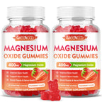 2 Pack Magnesium Oxide Gummies 400mg, Chewable Magnesium Oxide Supplement for Adults & Kids, Muscle Function Support, Non-GMO, Sugar-Free, Strawberry Flavor, 120 Count