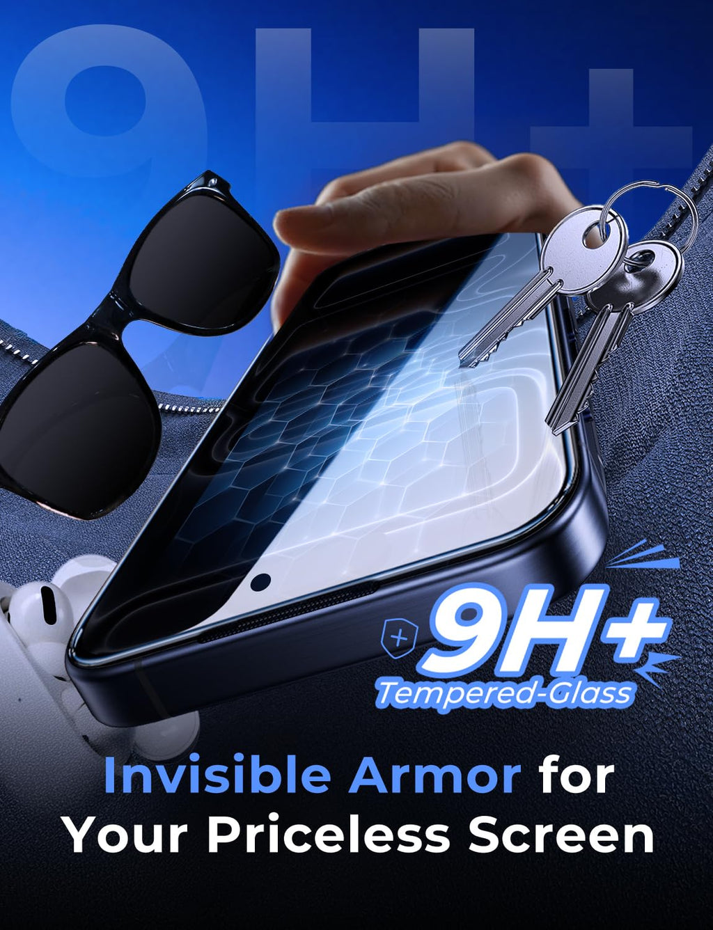 MAGIC JOHN Privacy 2 Pack for iPhone 17 Pro Screen Protector, Easy Install