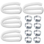 Pool Hoses for Above Ground Pools,1.25 x 59 Inch Pool Filter Hose,Compatible with Intex Filter Pump 607,637 With 8 Metal Clamps (4 Pack)(4)