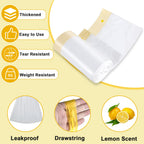 Bedside Commode Liners with Pads | 100 Commode Bags+100 Absorbent Pads | Leak-Guard | Rapid Absorption | Lemon Scented | Bedpan | Bedside Commode | Camping Toilet