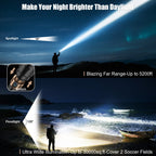 SKYFIRE LED Flashlights High Lumens with Ignition Lens,3000lm Super Bright Rechargeable Flashlight,Zoomable,4 Modes,Waterproof Tactical Flash Light for Camping Essentials,Outdoor and Home,Gift