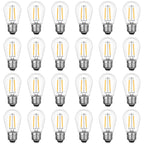 VISTERLITE 24 Pack Dimmable Shatterproof S14 LED Replacement Outdoor String Light Bulbs, 2200K 2W Plastic LED E26 Medium Screw Base Edison Bulbs Equivalent to 11-25 watt