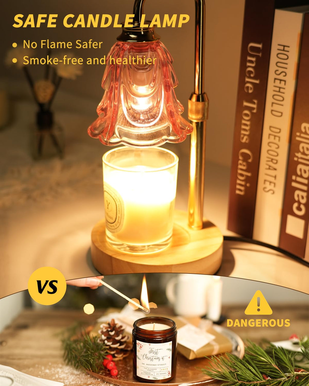 SupBri Candle Warmer Lamp with Timer, Pink Birthday Gifts for Women