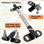 Wheelbarrow Axle Bracket Set, Compatible with 5/8" Hole Wheelbarrow Axles Heavy-Duty Wheelbarrows Spare Parts 10 inch Wheelbarrows axles and 3.3 x 2.1 inch Brackets, Bolts and Nuts and POM spacers