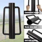 LADECH Fence Post Driver, Heavy Duty Hand Post Pounder with Handle - Use for Metal U Posts, T Posts, Garden Fence (12 Lbs)