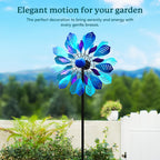 Cyan Oasis Wind Spinners Outdoor for Yard and Garden, Metal Large Wind Spinner with Stake, Windmill for Yard, Gift for Family Friends(84'' H x 24'' W)
