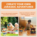 Zippytots Dinosaur Toys for Kids 3-5 5-7 - 14 Realistic Plastic Dinosaur Figures Set with Storage Box & Learning Booklet - Educational Dino Figure Toys for Boys Girls Toddlers