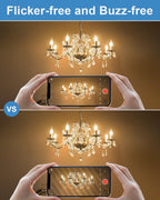 E12 B10 Clear Candle Base Bulb with Warm White 2700K, 40W Candelabra Light Bulbs, 400 Lumen Dimmable, 120V Incandescent Chandelier Light Bulbs for Pendants, Ceiling Fan, Wall Sconces (12-Pack)