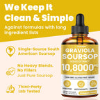 vivcmin Graviola Soursop Leaf Extract Liquid - Soursop Bitters Liquid, Support Immune, Relax, Liver and Sleep, Sugar & Alcohol-Free, Highly Absorbable Formula, Pineapple Flavor, 2 Fl Oz