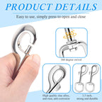 ERKOON 3.5 Inch Swivel Eye Bolt Snap Hooks 154Lbs Load Capacity Zinc Alloy Single Ended Flag Clips Heavy Duty Trigger Bolt Hooks