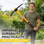 Nohovu Pickaxe with Shock Absorbing Fiberglass Handle, Heavy Duty Forged Steel Pick Axe for Digging, 36 Inches (406Y)
