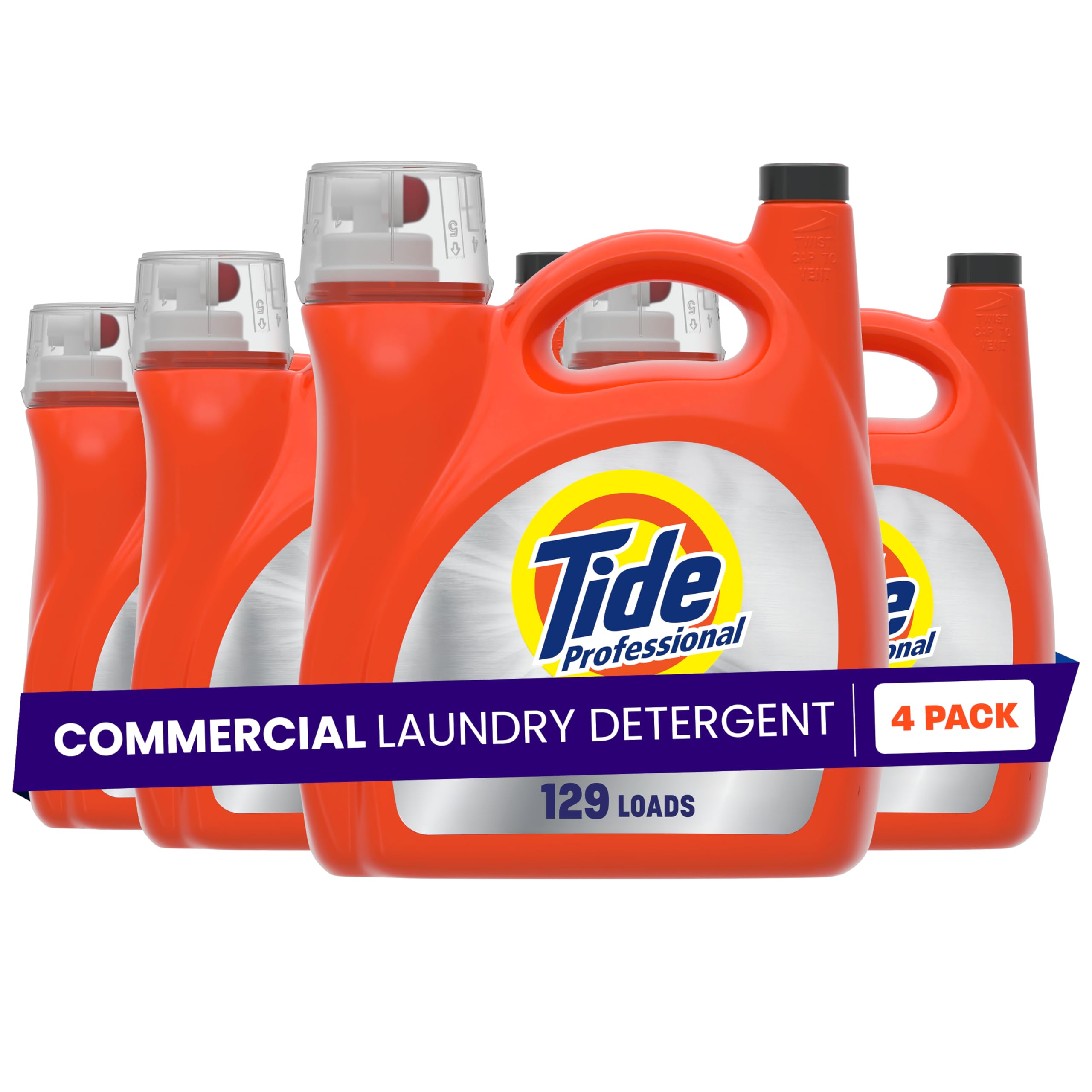 Tide PRO Laundry Detergent Liquid for Commercial Stains (170 oz, 4 pack)