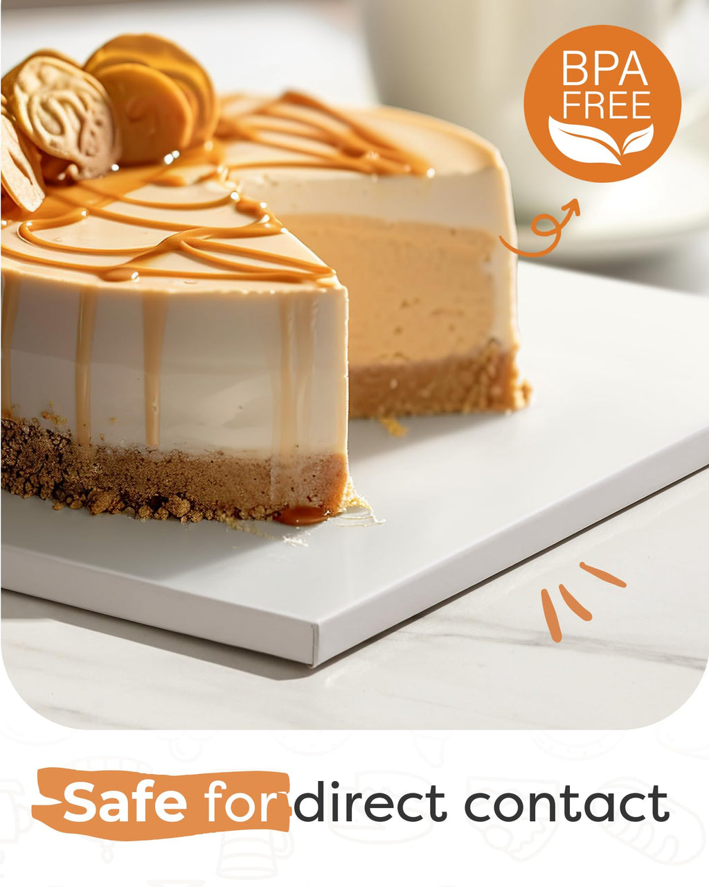 Kootek 14 Inch Square Cake Drums, 1/2 Inch Thick Sturdy Boards with Fully Wrapped Edges, Heavy Duty Corrugated Cardboard Base for Decorating Baking Supplies, Base para Pastel, 6 Pack