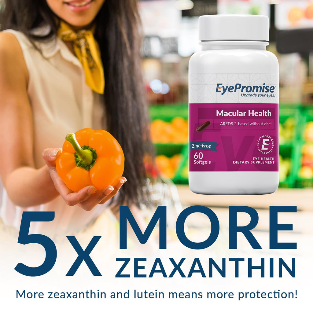 EyePromise Macular Health Eye Vitamin - 60 Softgels, 30-Day Supply - Zinc-Free Eye Health Support with Zeaxanthin, Lutein, Vitamin C, D & E and Omega 3 Fish Oil