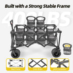 EchoSmile Wagons Carts Foldable Heavy Duty with 400Lbs Wt, 200L Cap, Black